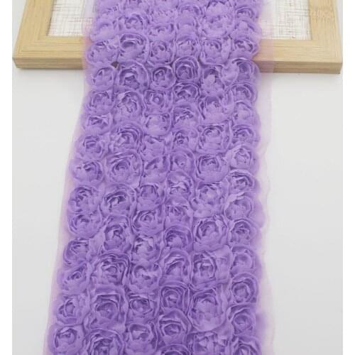 1y 10-12cm Top Quality Chiffon Rosettes Flower Lace Trim For Baby Girls Hair Bows Clothes Dress Dolls Sewing Accessories