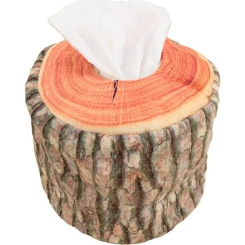 Creative Log Tissue Box, Simulation Wood Roll Paper Pumping, Tree Tissue Paper Tube