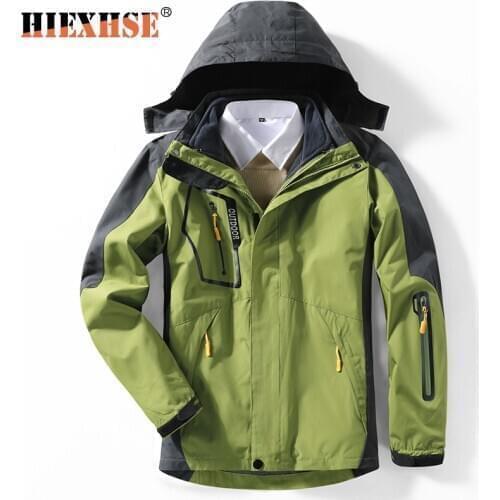 Windproof Jacket Men Three In One waterproof Breathable Brand Casual Sport Parka Outdoor Hardshell Jacket Wind Jacket Men