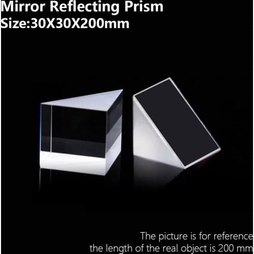 Mirror Reflecting prism Isosceles right angle optical glass visual angle Detection prism Reflecting slope 90° 30x30x200mm