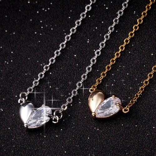 Charming Personality Simple Heart Women Necklace Fashion Gold Love Pendant Metal Valentine Neck Jewelry Gifts Free Shippi