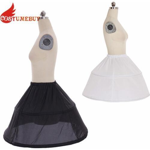 Costumebuy Lolita Short Underskirt 47CM Length Underdress Waist Adjust 2 Layers Hoop A Line Woman Wedding Gift Casual Petticoat