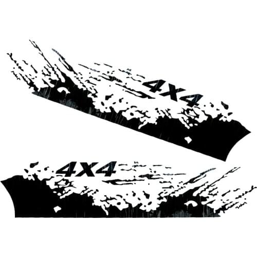 1 Pair Car Exterior Left&Right Side Body Splash Graphic Decal Stickers Black Vinyl Fit for 4X4 Truck Off Road Pickup