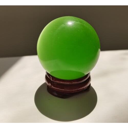 1pcs Natural Quartz Crystal Ball Healing Green Cat Eye Crystal Balls Ornament