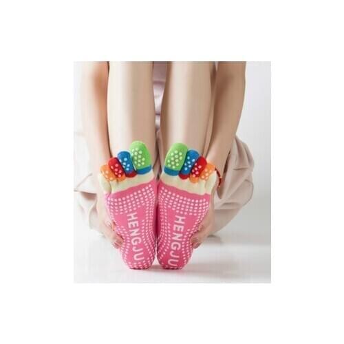 100pairs Colorful Yoga Fitness Cotton Toe Socks Women Pilates Non-slip Dance Pilates Sox ladies new
