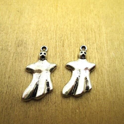 15pcs-- 29x15mm Ghost Charms Handmade Charms Pendants Jewelry Findings DIY necklace/ bracelets charms antique silver tone