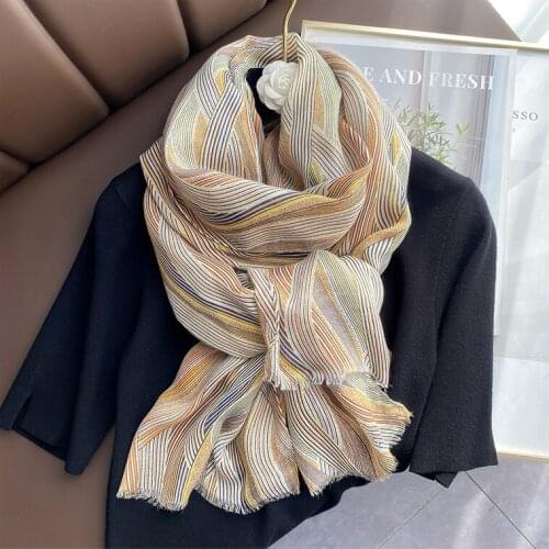 2021 Fashion Geometry Printed Pattern Cotton Voile Scarf 10pcs/lot