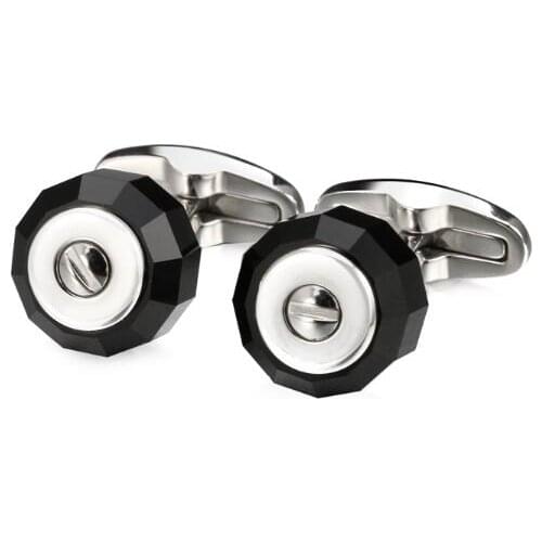 5pairs/lot Stainless Steel Cuff links Black Glass Cufflinks Mens Wedding/Business Jewelry Luxury Gift Wholesale