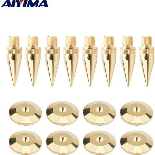 AIYIMA 8 Sets Audio Speaker Spikes M6x36 Active Speakers Parts Accessories Copper Foot Nails Foot Pads DIY For Sound System