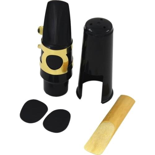 Alto Sax Saxophone Mouthpiece Plastic with Cap Metal Buckle Reed Mouthpiece Patches Pads Cushions Musical Instruments Sax Parts