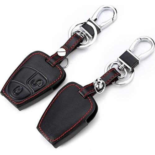 Genuine Leather Car Key Cover Keychain Case For Mercedes Benz Accessories Amg W212 W124 Gla Cla Amg W212 For Mercedes W204 W210