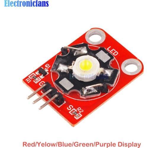 Diymore 3W High Power LED Module with PCB Chassis for Arduino STM32 AVR White Red Yellow Blue Green Purple