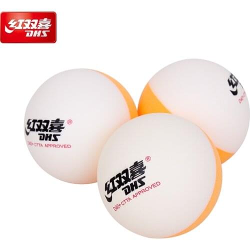 20 Balls Dhs New Arrival Bi Colour Table Tennis Balls Double Color Seamed D40+ Balls Plastic Poly Ping Pong Balls