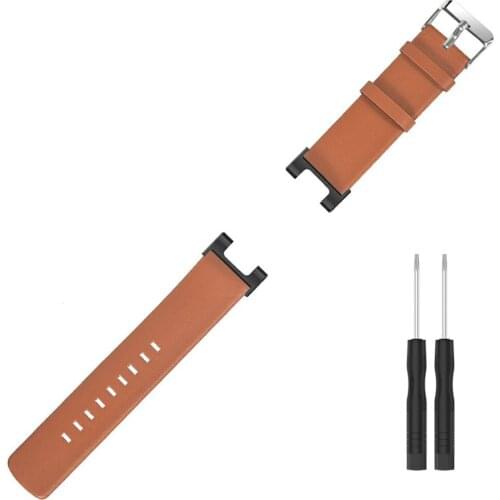 Double-sided First Layer Cowhide Leather Strap For Aamazfit T-Rex/ T-Rex Pro With A Pair Of Screwdrivers Watch Strap