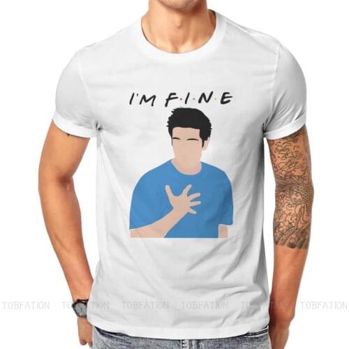 Friends TV Show Pegatinas Ross Tshirt Black for Men Plus Size T Shirt Harajuku Mens Tops Short Sleeve