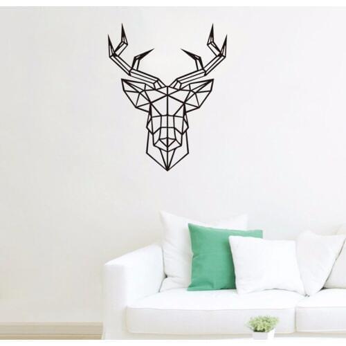Geometric Animals Deer Vinyl Wall Decals Modern Style Creative Design Home Decor Decoration 3D Wall Sticker Poster Murals A400
