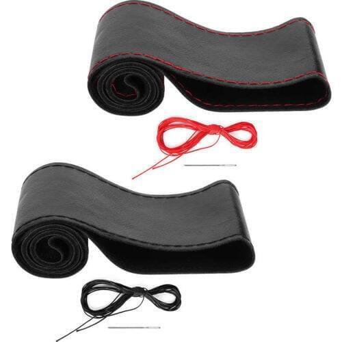 Leather Steering Wheel Cover Needles Thread Kit DIY Sideline Hand Sewing Car Interior Decoration Car accessories