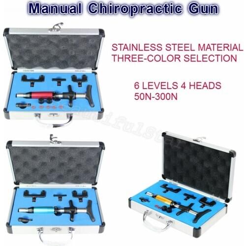 Best Chiropractic Adjusting Instrument 6 Levels 4 Heads Manual Chiropractic Instrument Adjustment Spine Gun Health Massager