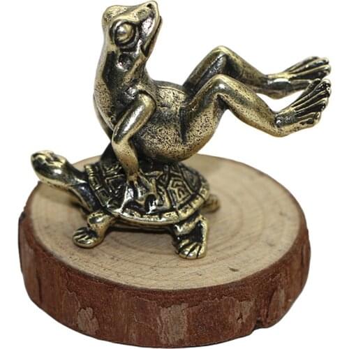 Retro Brass Meditate Zen Buddhism Frog/Tiger Statue Small Ornament Copper Animal Sculpture Incense Burner Home Desk Decoration