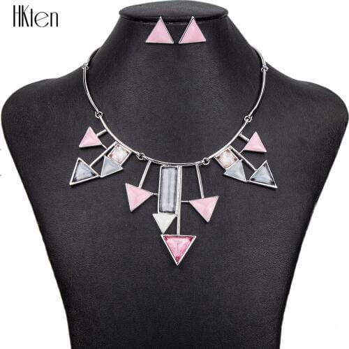 MS1504389Fashion Jewelry Sets Hight Quality 3Colors Necklace Sets For Women Jewelry Silver Plate Resin Unique Arrow Design Gifts