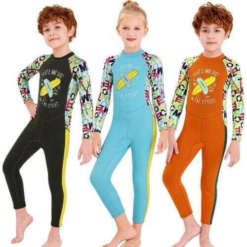 2.5mm Neoprene Wetsuit Swimwear For Girls Kid Patchwork Swimsuit Diving Suit Children Wetsuits Surfing Jellyfish Wet Suit