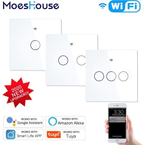 NEW Upgraded WiFi Smart RF433 Touch Switch 2/3 Way Smart Life/Tuya App Control,Alexa Google Home Voice Control 1/2/3 Gang
