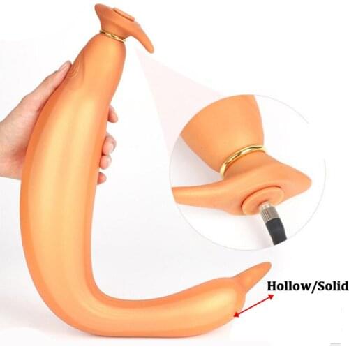 Liquid Silicone Super Long Inflatable Anal Dildo Plug Prostate Massager Buttplug Deep Vagina Anus Expander Sex Toy For Woman Men