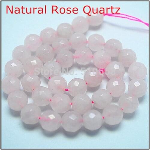Nature faceted rose quartzz stone beads accessories charms mens bracelet making size 4mm 6mm 8mm 10mm 12mm