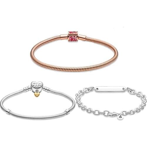 Pan home S925 pure silver new di S, Chinese valentines day hand-painted strip loading serial chain snake bone love bracelet