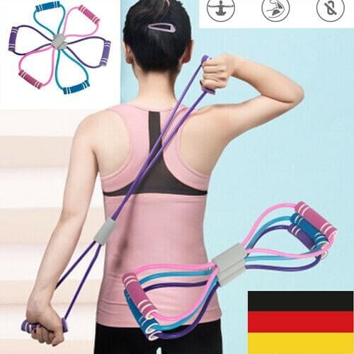 Newest Arrival 8 Shape Yoga Rally Strap Stretch Band Rope Latex Rubber Arm Resistance Fitness Exercise Pilates Yoga Gym