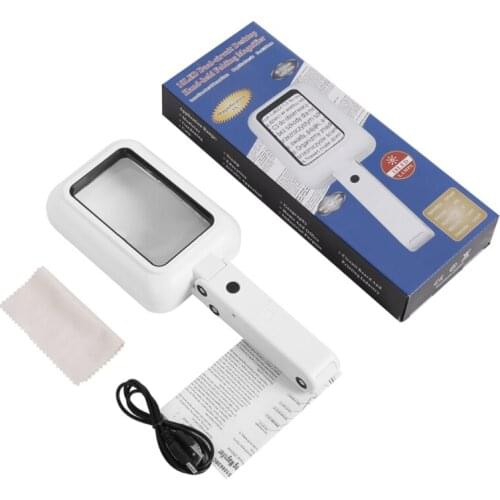 066E 3X Handheld Large Magnify Glass ,Magnifying Glass with Light,18 LED Illuminated Light Magnifier for Reading Small Print