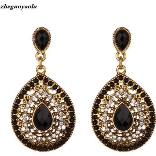 New Personality Retro Bohemian Rhinestone Bead Drop Earrings For Women Gift Jewelry Boucles D'oreilles Pour Les Femmes Oorbellen