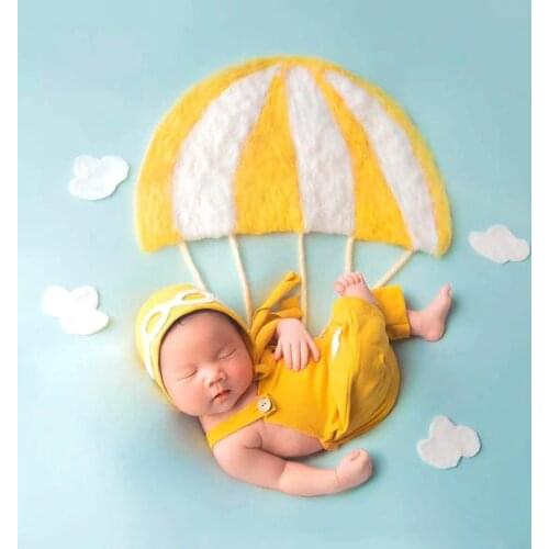 Newborn Baby Hat Romper Set Photography Props Handmade Space hat Outfit Infant Photo Props