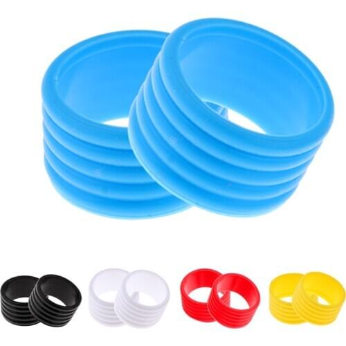 2Pcs Silicone Badminton Squash Tennis Racket Handle Grip Fix Ring Protector Band Overgrip