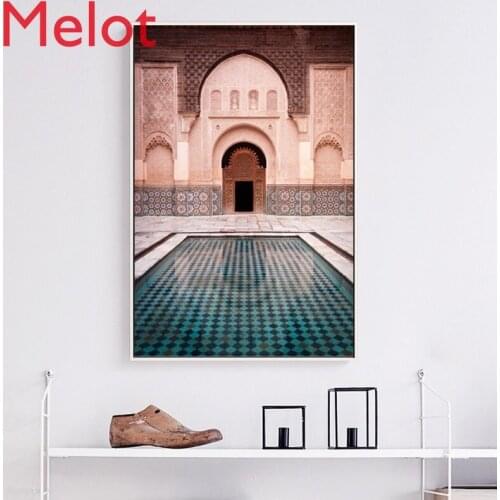 Modern Decorative Picture Morocco Architectural Photography Entrance Painting Corridor Vertical Version Wall Painting