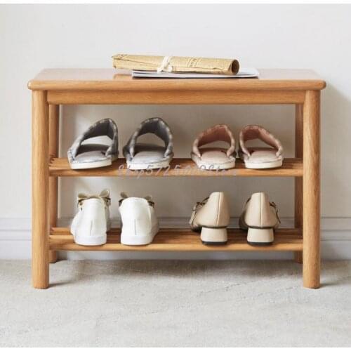 Solid Wood Shoe Stool Nordic Oak Door Shoe Stool Modern Simple Shoe Stool Type Shoe Cabinet