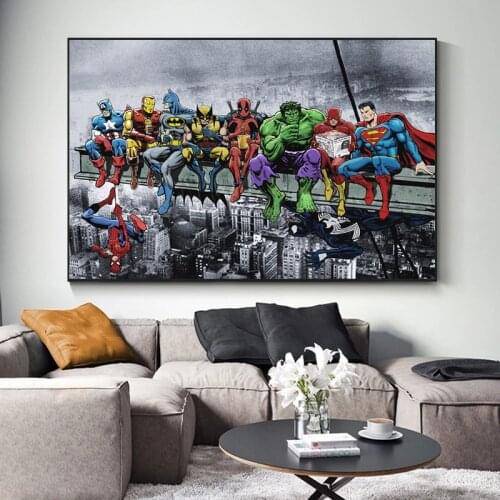 Marvel Superhero Canvas Painting Avengers Captain America Prints and Posters Wall Art Picture for Kids Room Decoration Cuadros