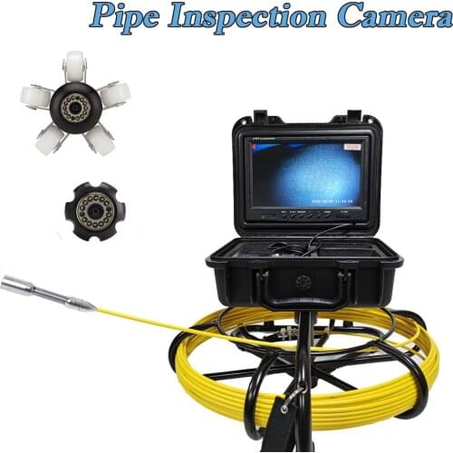 Pipe Sewer Camera System Used for Industrial Pipeline Inspection 20m Cable 9'' LCD Screen 23mm Camera Head Drain Endoscope