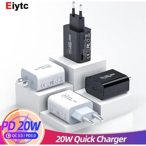 For Iphone 12 Pro Charger 20W PD Usb C Quick Charger Adapter for IPhone 12 Mini 12Pro Max 11 Samsung Type C Chargers Portable EU