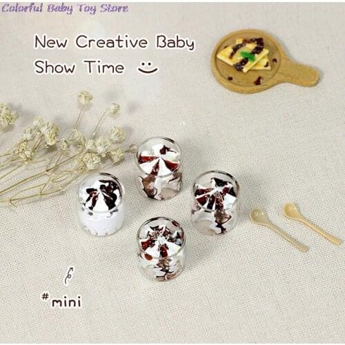 1Set Drink Ice Cream Cups Set Model Pretend Play Mini Food Doll Accessories Fit Play House Toy CUTE Dollhouse Miniature