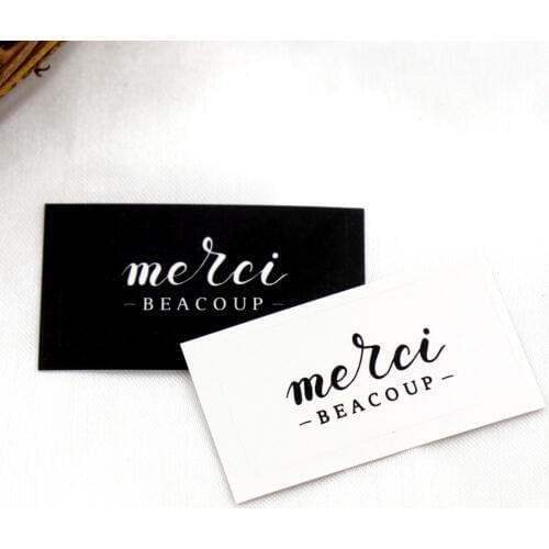 10pcs Paper Thank You Sticker French Merci Label Seal Stickers Scrapbooking For Baby Shower Birthday Festival Party Guest Gift