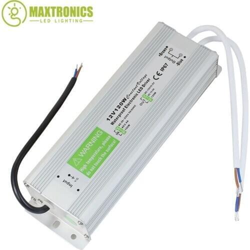 12V 120W Waterproof Electronic LED Driver Transformer Power Supply AC to DC Switch for 3528 5050 LED Strip light Free shipping