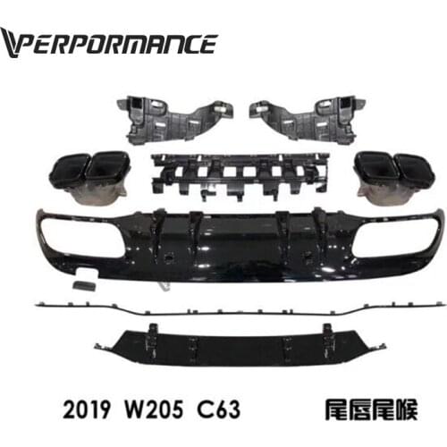 2020 Design W205 rear diffuser for W205 C200 matic C43 C63 car to C63 design