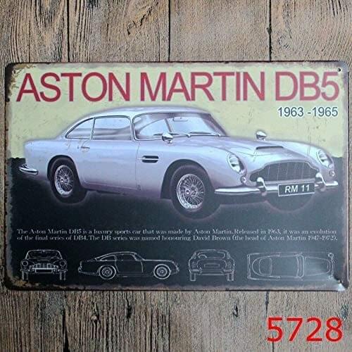 Aston Martin Db5 Metal Tin Sign Retro Vintage Wall Decor 12 X 8 Inch