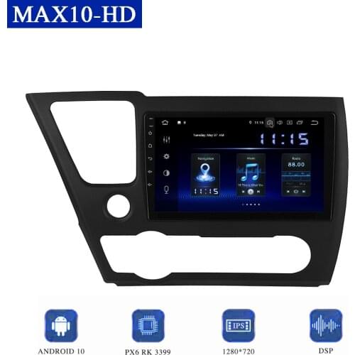 9" IPS Android 10.0 Car Multimedia for Honda Civic 2013 2014 2015 US version 1 Din Radio DSP 1280*720 Screen CarPlay TDA7850