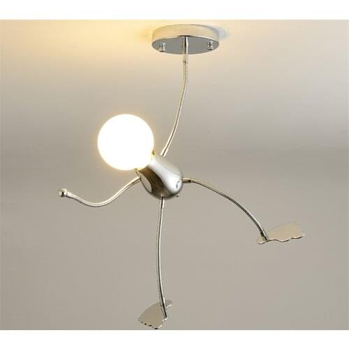 Big Stickman Doll Chandeliers Childrens Room Bedroom Modern Cartoon Lighting Living Room Lamp Dining Room Decorative Chandelier
