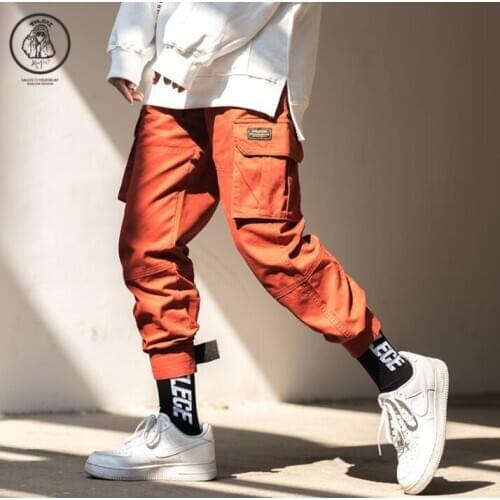 Multi-pocket personality fashion Hip hop pants mens feet trousers pantalones hombre Overalls harem pants for men Loose straight