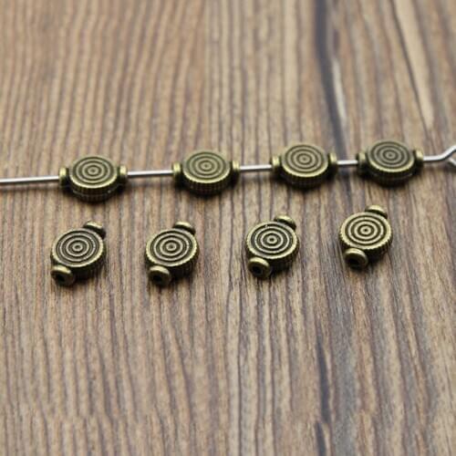 50pcs 7x10mm DIY Spacers Beads Charms for Jewelry Making Antique Bronze Small Hole Beads fits Earring Necklace Jewelry Findings