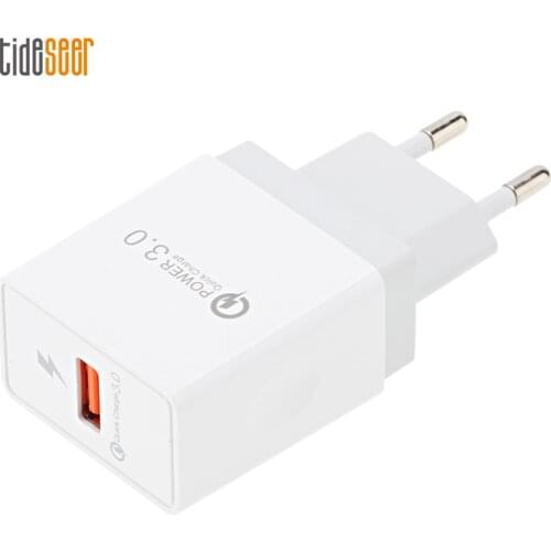 Quick Charge 3.0 USB Charger QC3.0 EU Fast Charging Adapter for iPhone Samsung Xiaomi Huawei Wall Mobile Phone Chargers 100pcs