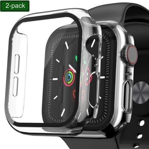 For apple watch case Screen Protector film Bumper with Hard PC Cover for iwatch cases 44mm 40mm Series 5 4 Scratch Resistant